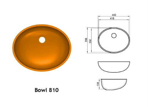 интегрированная раковина bowl-810